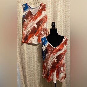 Red/White/Blue Small or 2 X-Large Blouse!(#824)